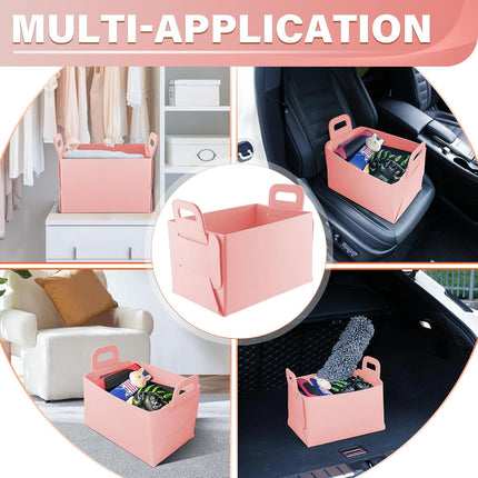 Car Trunk Organizer, Foldable Organizer for SUV, Lightweight Storage Sundries, Accessories Women and Men, Travel Essentials, Felt, 2 Pack Pink pink -.