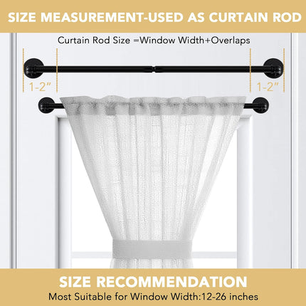 1 PACK Magnetic Curtain Rods for Metal Doors 16" to 28", 1/2 Inch Diameter Adjustable French Door Rod Classroom Whiteboard Cafe Towel Bar Holder, Black 16"-28".