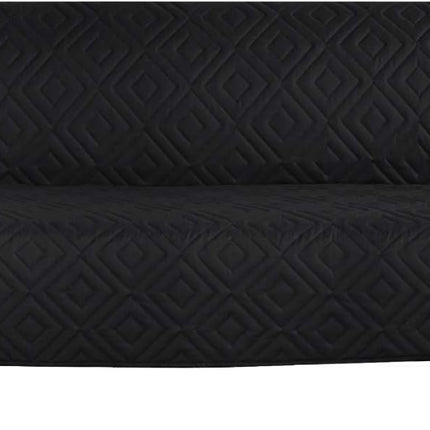 Futon Cover Reversible Sofa Slipcover Furniture Protector Water Resistant 2 Inch Wide Elastic Straps Bed Pets Kids Dog Cat Fit Sitting Width Up to 70"(Futon, Black/Grey) Black/Grey Futon(Seat with.