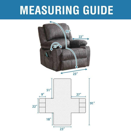 100% Waterproof Recliner Chair Cover Nonslip Stay in Place Electric Power Lift Slipcovers Fitted Standard Large with Side Pocket,Grey/Beige Grey/Beige -.