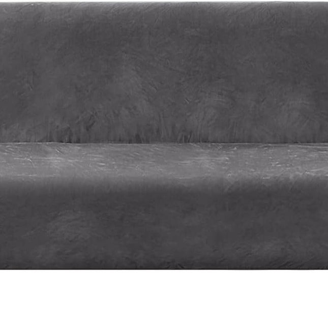 Real Velvet Futon Cover Armless Sofa Covers Bed Stretch Couch Slipcover Furniture Protector Thick Soft Fabric Form Fitted Stay in Place, Grey -.