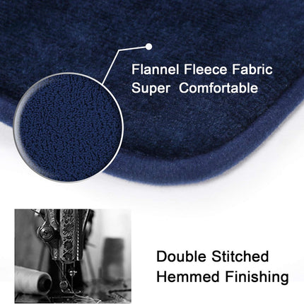 Bath Mat Memory Foam Set Bathroom Rug Flannel Velvety Luxury Extra Soft and Absorbent Non Slip Rugs for Bathroom/Bedroom Washable(2 Pack- 20"x 32"/ 17"x 24", Navy) Navy 20" x 32" Plus 17" 24".