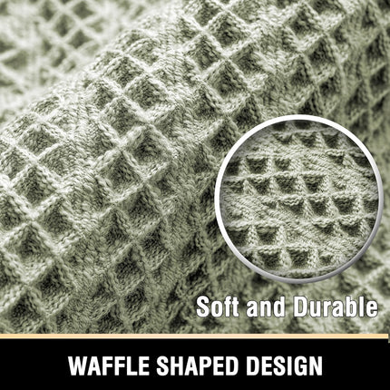 Waffle Bath Mat Super Absorbent Boho Non Slip Rugs for Bathroom Floor Machine Washable Dry Fast with Handmade Tassels, 20" x 32", Sage 32".
