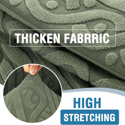 Couch Covers for 2 Cushion Sofa 1 Piece Stretch Loveseat Slipcover Pet Dog Universal Slip Cover Love Seat Upgrade Thick Jacquard Fabric with Spiral Pattern(58"-70", Sea Grass) Grass 58"-70"(2 Seater).