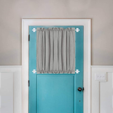 2 PACK Magnetic Curtain Rods for Metal Doors Multi-Use Small Windows Cafe Sidelight and Iron Steel Places, Tool Free with Square Finials (Adjust from 16 to 28 Inch, White) White 16-28 Inch Pack.