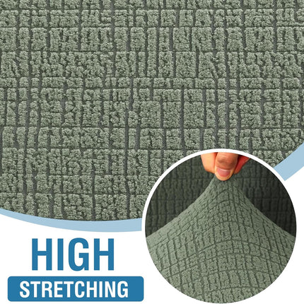 Jacquard Sofa Slipcover with Waterproof Seat Furniture Protector 1 Piece Stretch Covers Elastic Bottom for Kids, Pets, Dog(Armchair, Sea Grass) Grass Armchair.