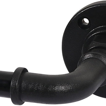 Wrap Around Curtain Rods for Windows 16.2 to 106.2 Inch, 3/4 Inch Diameter Industrial Telescoping Rod, Splicing Adjustable Indoor/Outdoor, Black 16.2"-106.2".