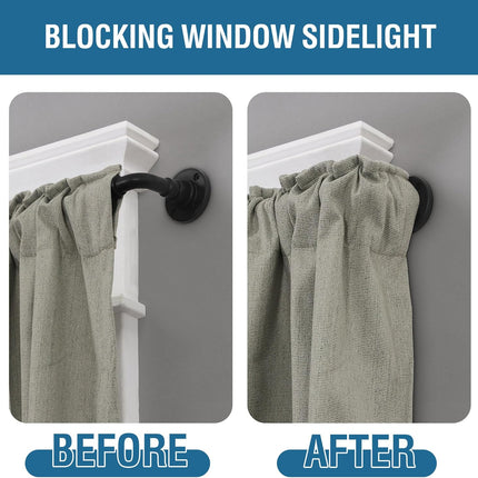 Wrap Around Curtain Rods for Windows 16.2 to 106.2 Inch, 3/4 Inch Diameter Industrial Telescoping Rod, Splicing Adjustable Indoor/Outdoor, Black 16.2"-106.2".