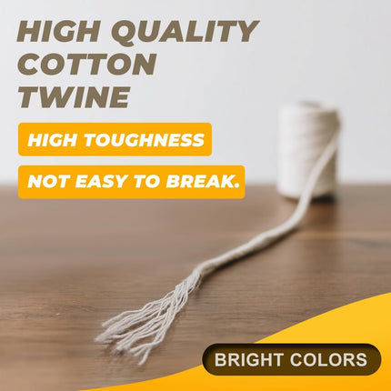 1,200ft (600ft x 2Rolls) Butchers Twine 2mm Cotton String for Cooking Kitchen Meat Turkey Sausage Roasting Baking Gift Wrapping DIY Crafts Crocheting Knitting Naturalwhite ( X 600 Feet ) / Pc 2 Pcs.