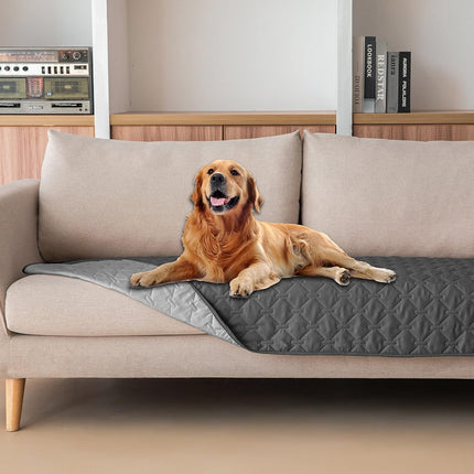 3X Stronger Waterproof Pet Blanket, Scratch Proof Furniture Protector for Dogs Cats, Reversible Cover 30x70 Inch, Dark Grey/Light Grey Beige Inch (Pack of 1).