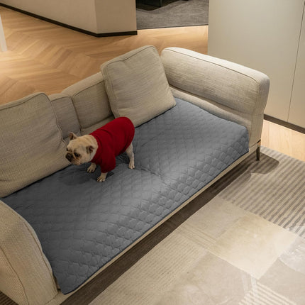 3X Stronger Waterproof Pet Blanket, Scratch Proof Furniture Protector for Dogs Cats, Reversible Cover 30x70 Inch, Dark Grey/Light Grey Beige Inch (Pack of 1).
