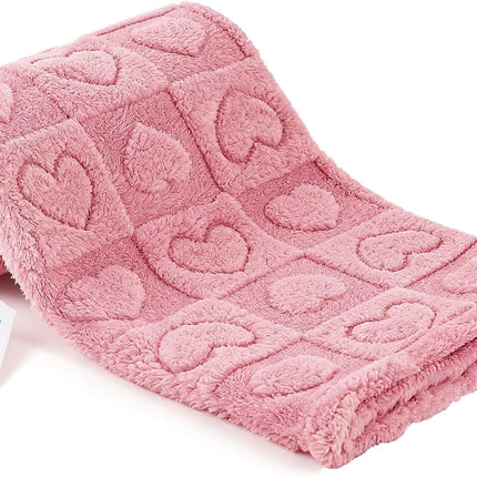 Pet Blanket for Dogs Cats, Ultra Soft Fuzzy Fleece 300GSM, Washable Small Dog Blanket, Premium Plush Puppy Bed Cover Couch, Calming Cat Crate Mat (Pink, 25x35) Pink 25x35".