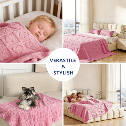 Pet Blanket for Dogs Cats, Ultra Soft Fuzzy Fleece 300GSM, Washable Small Dog Blanket, Premium Plush Puppy Bed Cover Couch, Calming Cat Crate Mat (Pink, 25x35) Pink 25x35".