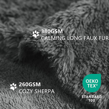 Waterproof Dog Blanket for Couch & Furniture Protection - Super Soft Reversible Throw Large Dogs Cats, Calming Washable Fur Sherpa Pet (50x60 Inch, Grey) Grey 50x60 Inch (Pack of 1).