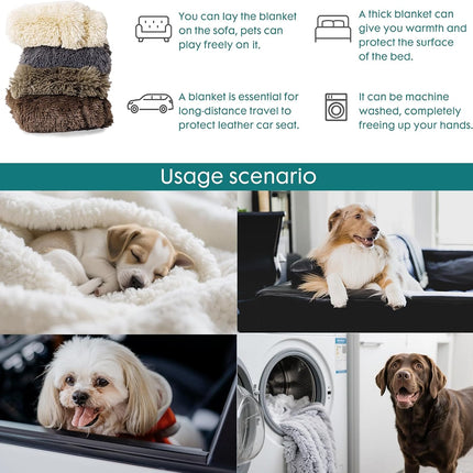 Waterproof Dog Blanket for Couch & Furniture Protection - Super Soft Reversible Throw Large Dogs Cats, Calming Washable Fur Sherpa Pet (50x60 Inch, Grey) Grey 50x60 Inch (Pack of 1).