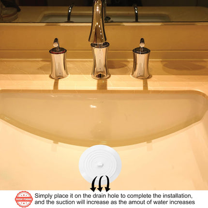 Tub Stopper 2 Pack, 6 inches Large Silicone Drain Plug Hair Flat Suction Cover for Kitchen Gadgets Bathroom Accessories and Laundry 6" White&gray -.