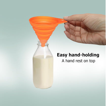 Kitchen Funnel Set 4 Pack, Food Grade Silicone Collapsible Funnels for Filling Water Bottle Liquid Transfer, Small and Large, Gadgets Accessories -.