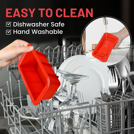 Silicone Mini Bread Loaf Pans for Baking, Small Pan Set of 4, 2.7x5.4 Inch Nonstick Molds Toast, Brownie, Loaf, Cake, Soaps Red -.