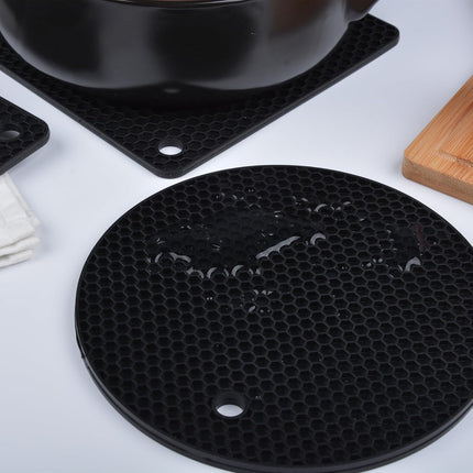 1 Pack Round Silicone Trivet - Hot Plate Mat, Robust Non Slip Coasters Trivets Heat Resistant Mat Pads for Kitchen.