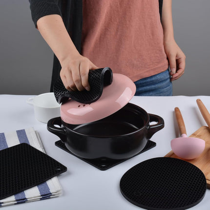 1 Pack Round Silicone Trivet - Hot Plate Mat, Robust Non Slip Coasters Trivets Heat Resistant Mat Pads for Kitchen.
