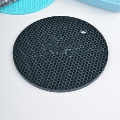 1 Pack Round Silicone Trivet - Hot Plate Mat, Robust Non Slip Coasters Trivets Heat Resistant Mat Pads for Kitchen.