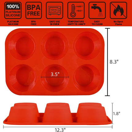 Muffin Top Pan 3 Inch Round Silicone Egg & Jumbo 3.5 -.