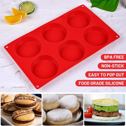 Muffin Top Pan 3 Inch Round Silicone Egg & Jumbo 3.5 -.