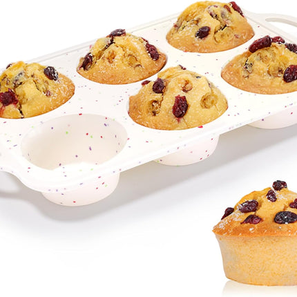 Silicone Regular Size Muffin Pan 12 Cups & Jumbo with Metal Reinforced Frame -.
