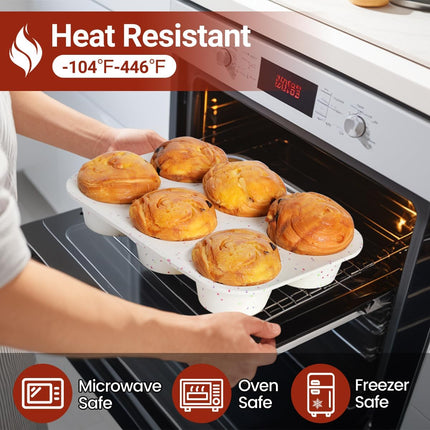 Silicone Jumbo Muffin Pan 6 Cups & Regular Size 12 -.