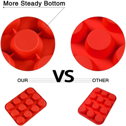 Metal Reinforced Frame Regular Size Cupcake Pans ＆ Silicone Muffin Pan Nonstick 2 Pack Food Grade -.