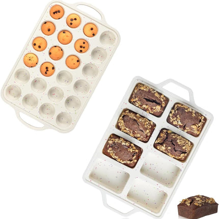 Mini Cupcake Pans, Loaf Pan, Easy to Handle for Baking Muffins, Cupcakes, Egg Bites, Bread, Loaf, Meatloaf -.