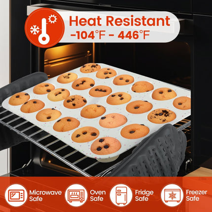 Silicone Muffin Pan, 24 Cups Nonstick Mini Cupcake Jumbo 3.5" Large 6 Cup for Baking Muffin, Cupcake, Egg Bites, Fat Bomb, Confetti -.