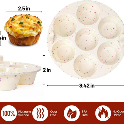 Silicone Muffin Pan, 24 Cups Nonstick Mini Cupcake Pan for Air Fryer Oven Instant Pot, Baking Muffin, Cupcake, Egg Bites, Fat Bomb, Confetti -.