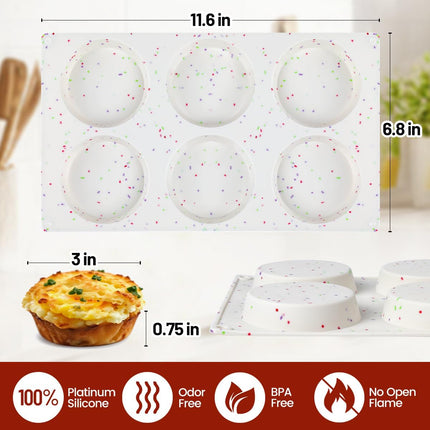 Muffin Top Pan, Silicone Egg Molds for Breakfast Sandwiches 3" Round Baking Pan Oven English muffins, Whoopie Pies, Corn Bread, bites, Tarts 3 Pack -.
