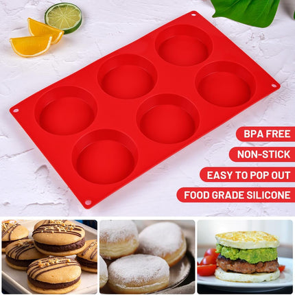 Muffin Top Pan, Silicone Egg Molds for Breakfast Sandwiches 3" Round Baking Pan Oven English muffins, Whoopie Pies, Corn Bread, bites, Tarts 3 Pack -.
