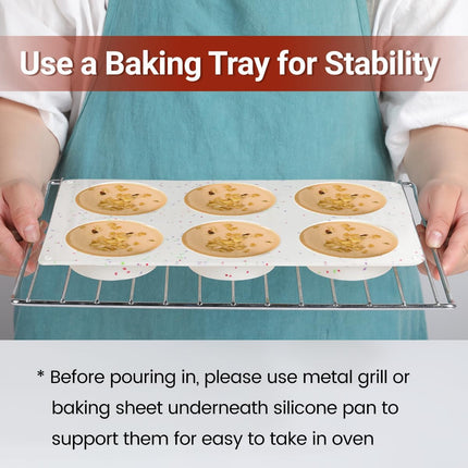 Muffin Top Pan, Silicone Egg Molds for Breakfast Sandwiches 3" Round Baking Pan Oven English muffins, Whoopie Pies, Corn Bread, bites, Tarts 3 Pack -.