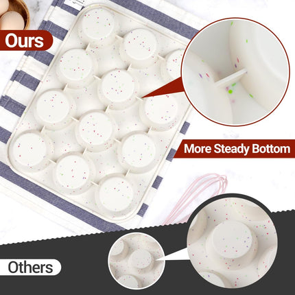 Silicone Muffin Pan, Regular Size Pan for Baking 12 Cups Non Stick Cupcake -.