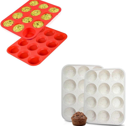 Regular Size Silicone Muffin Pans Set -.