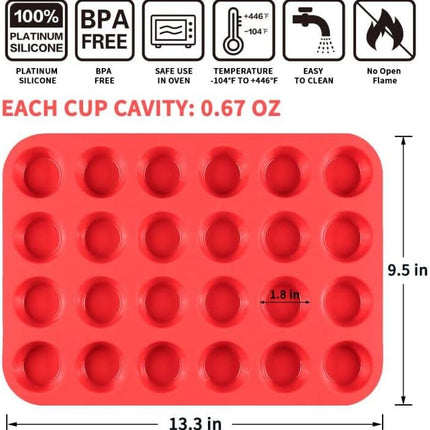 12-Cup Muffin Pan & Mini 24-Cup Cupcake -.