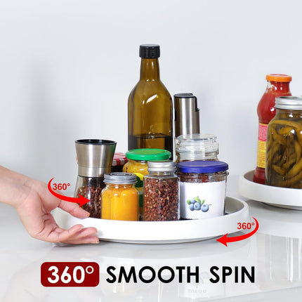 12-Inch Non-Skid Turntable Lazy Susan Organizer [4 Pack] - Spinning Rack for Cabinet Table Top, Pantry Organization Storage, Kitchen, Fridge, Vanity, Countertop, Under Sink Organizing, Spice Spinner 4.