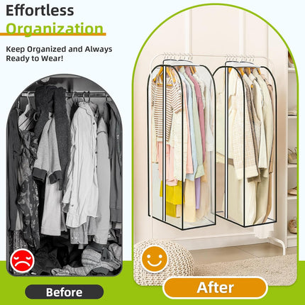 4 Packs Under Bed Storage Containers Bins-55L, 6 Pack Clear Garment Bags-40'' Long -.