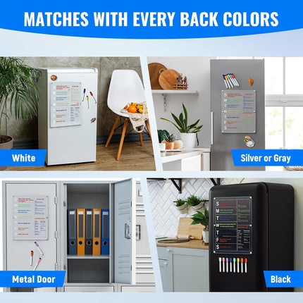 Large Acrylic 2in1 Clear Fridge Calendar and Weekly Meal Planner for -.