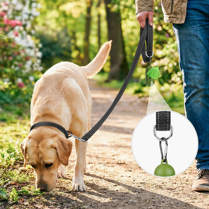 Dog Leash, 6 FT Double-Sided Reflective, Padded Handle Nylon Heavy Duty Leashes for Medium & Large Dogs Walking, Black ft Standard.
