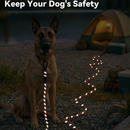 Long Leash for Dog with Removable Padded Handle, Heavy Duty Lead Large Medium Dogs,15FT/30FT/50FT/65FT Reflective Training Play, Camping, Backyard Tie Out, Orange, 30FT Orange.