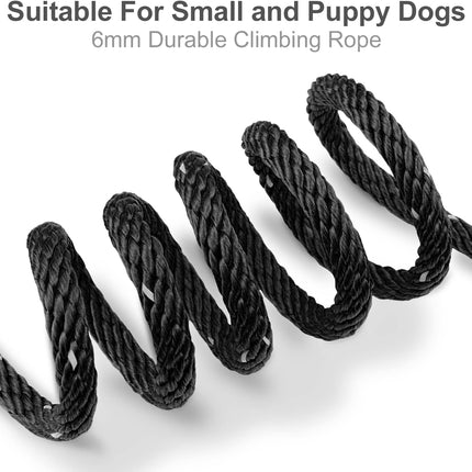Long Dog Training Leash, 30 FT Tie Out Rope Check Cord with Padded Handle, Reflective Recall Lead for Puppy and Small Dogs, Black ft(Pack of 1).