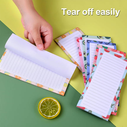 9 Pack Magnetic Notepads for Refrigerator, Fruit Design Grocery List Pad Fridge, Full Magnet Back Shopping Lists, 25 Sheets Per Note Pads -.