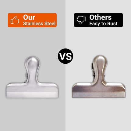 6 Pack Bag Clips, Stainless Steel Chip, Chip Clips Food Clip, Heavy Duty Air Tight Seal Kitchen Clip Snack Clamp Sliver Packs.