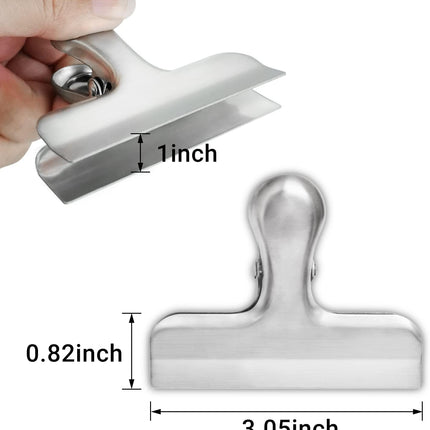 6 Pack Bag Clips, Stainless Steel Chip, Chip Clips Food Clip, Heavy Duty Air Tight Seal Kitchen Clip Snack Clamp Sliver Packs.