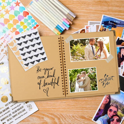Scrapbook 80 Pages, Scrapbooking Supplies 8 x In, junk journal Album Suitable for Memory Book Wedding, Anniversary Family, DIY Craft Projects (Brown) Brown Inch.