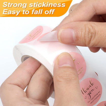 Thank You Round Stickers for Supporting My Small Business Adhesive Labels, 3-Color, 1inch (2000Pcs, 4 Rolls, Each roll 500Pcs) -.